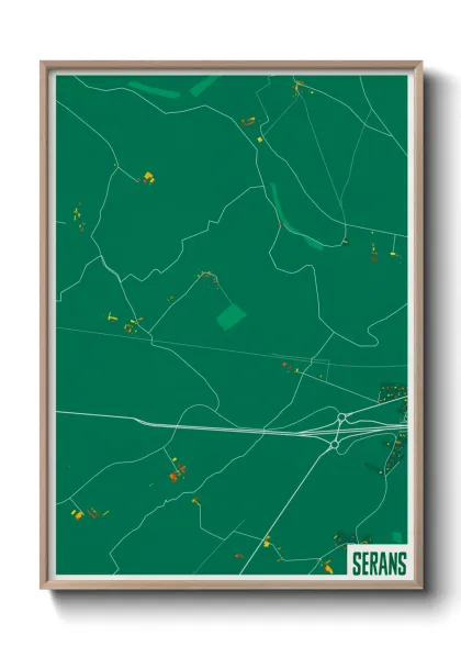 Une affiche de carte sur Serans