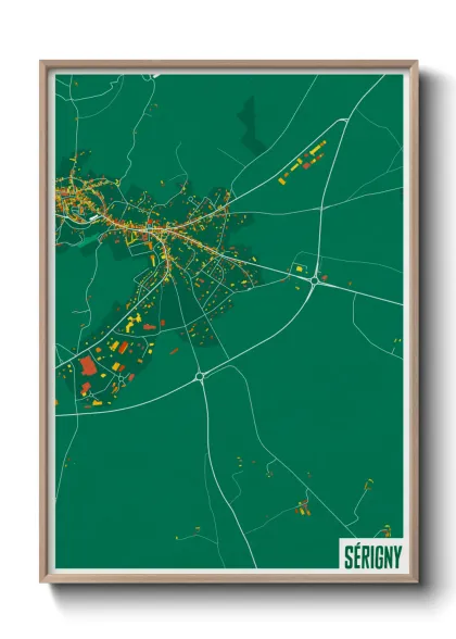 Une affiche de carte sur Sérigny
