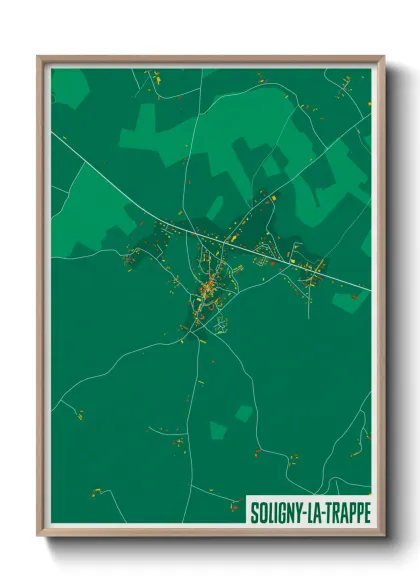Une affiche de carte sur Soligny-la-Trappe