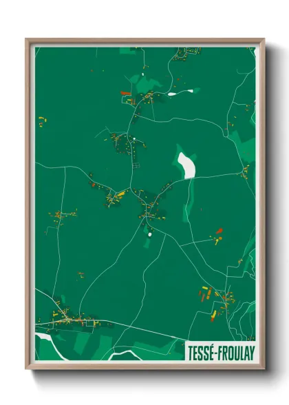 Une affiche de carte sur Tessé-Froulay