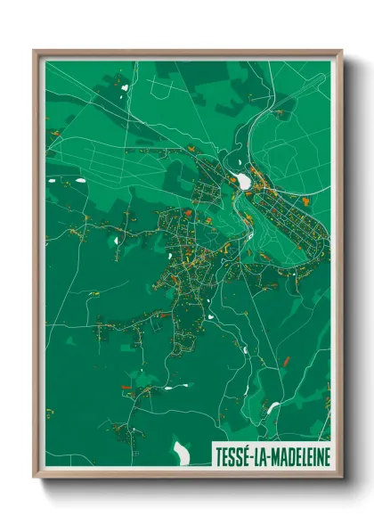Une affiche de carte sur Tessé-la-Madeleine