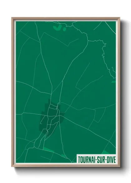 Une affiche de carte sur Tournai-sur-Dive
