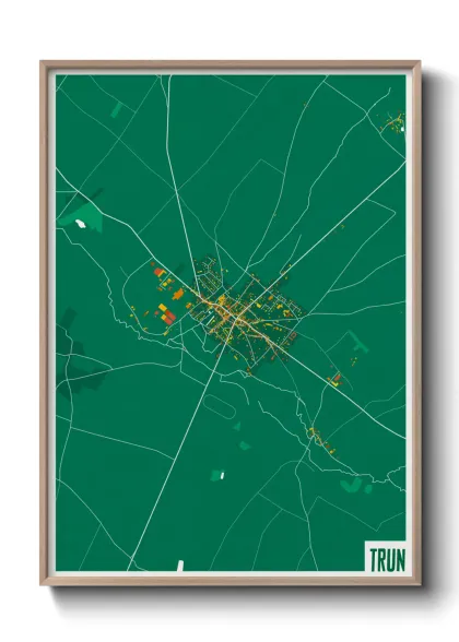 Une affiche de carte sur Trun