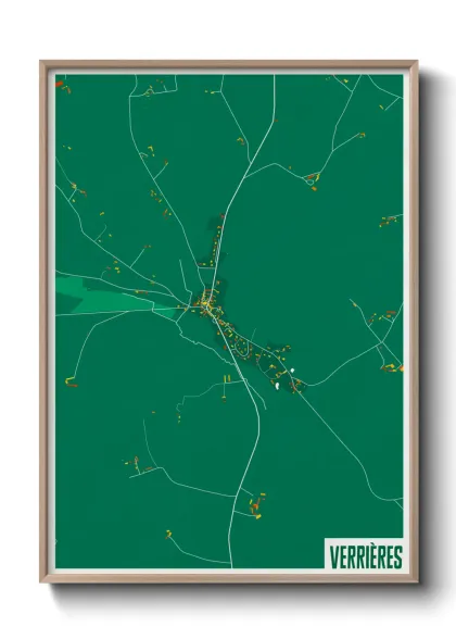 Une affiche de carte sur Verrières