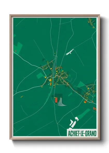 Une affiche de carte sur Achiet-le-Grand