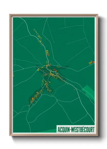 Une affiche de carte sur Acquin-Westbécourt