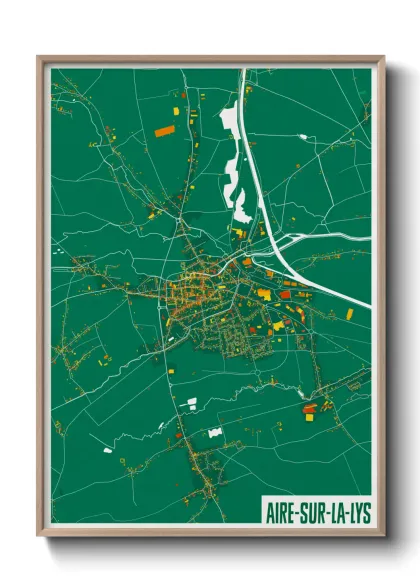 Une affiche de carte sur Aire-sur-la-Lys