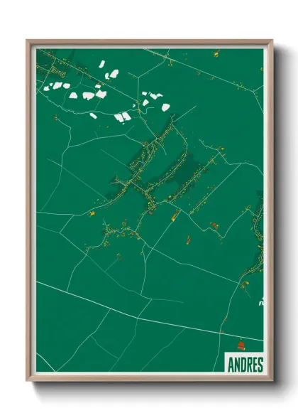 Une affiche de carte sur Andres