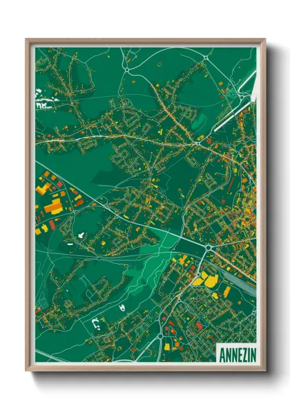 Une affiche de carte sur Annezin