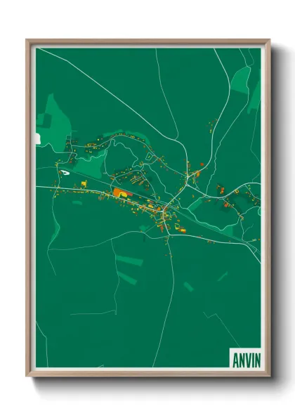 Une affiche de carte sur Anvin