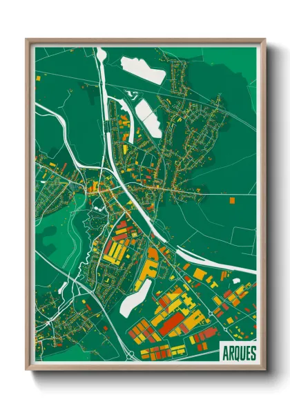 Une affiche de carte sur Arques