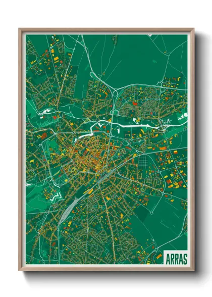 Une affiche de carte sur Arras