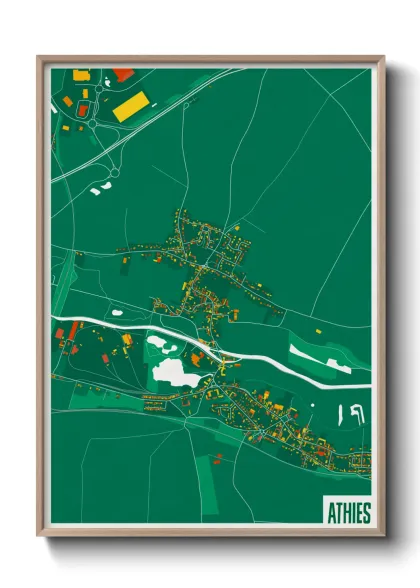 Une affiche de carte sur Athies