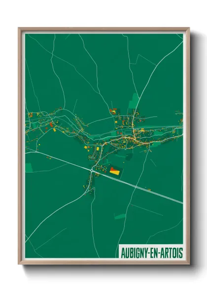 Une affiche de carte sur Aubigny-en-Artois