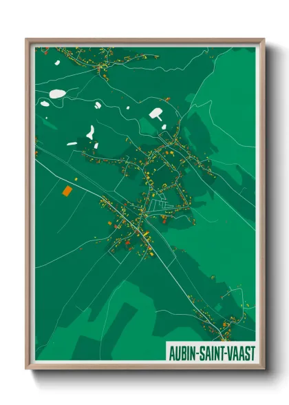 Une affiche de carte sur Aubin-Saint-Vaast