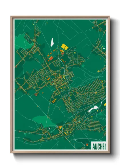 Une affiche de carte sur Auchel