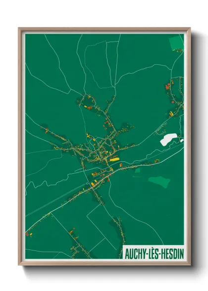 Une affiche de carte sur Auchy-lès-Hesdin