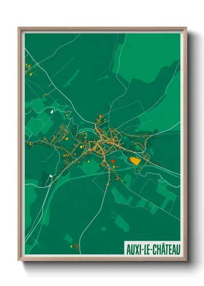 Une affiche de carte sur Auxi-le-Château