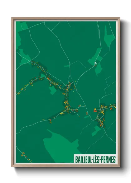 Une affiche de carte sur Bailleul-lès-Pernes