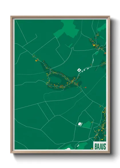 Une affiche de carte sur Bajus