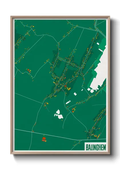 Une affiche de carte sur Balinghem