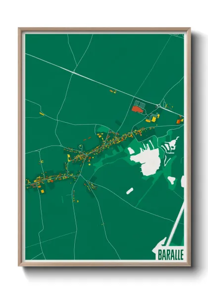 Une affiche de carte sur Baralle