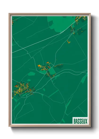 Une affiche de carte sur Basseux