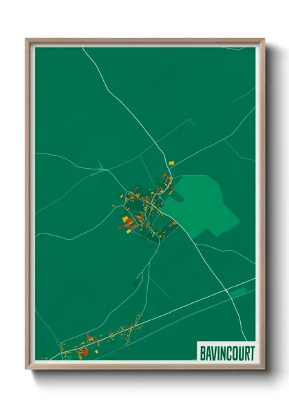 Une affiche de carte sur Bavincourt