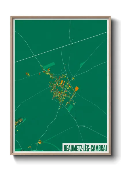 Une affiche de carte sur Beaumetz-lès-Cambrai