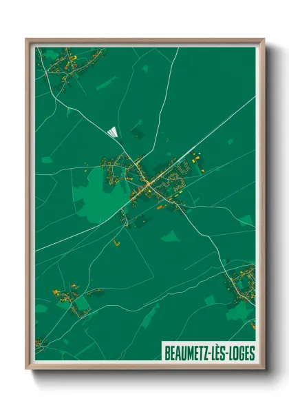 Une affiche de carte sur Beaumetz-lès-Loges