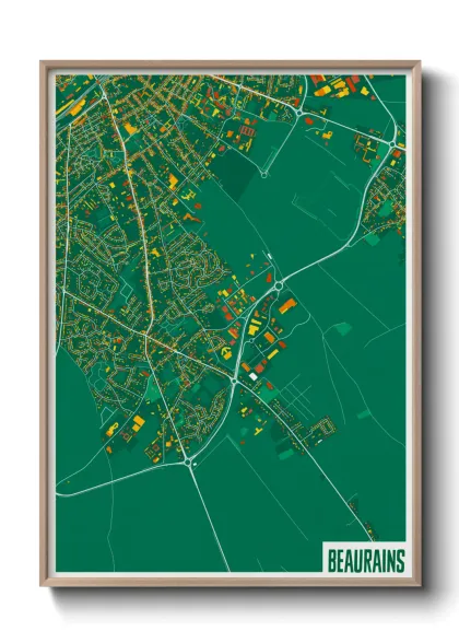 Une affiche de carte sur Beaurains