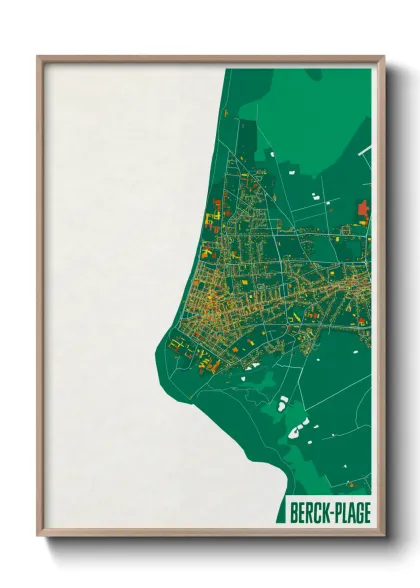 Une affiche de carte sur Berck-Plage