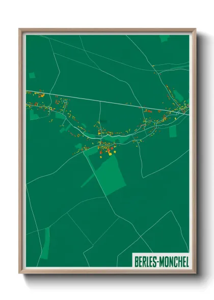 Une affiche de carte sur Berles-Monchel