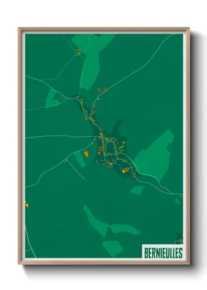 Une affiche de carte sur Bernieulles