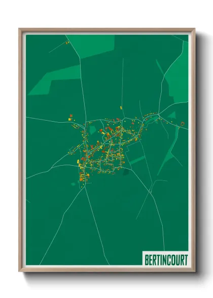 Une affiche de carte sur Bertincourt