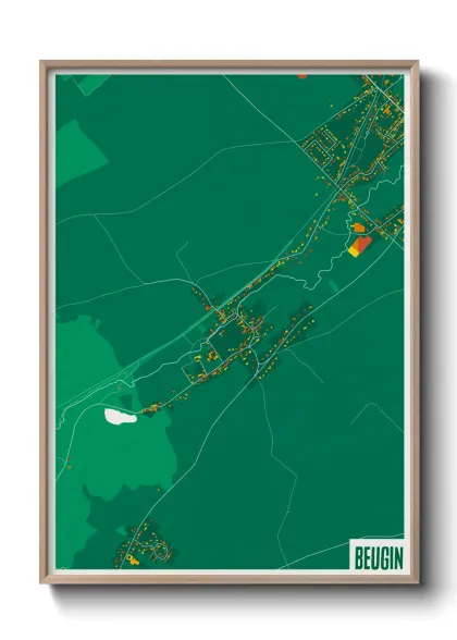 Une affiche de carte sur Beugin