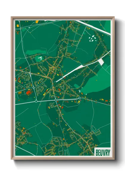 Une affiche de carte sur Beuvry