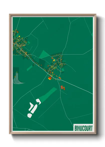 Une affiche de carte sur Bihucourt