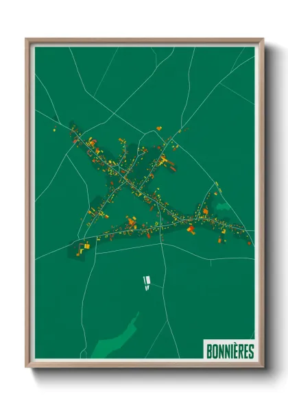 Une affiche de carte sur Bonnières