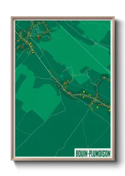 Une affiche de carte sur Bouin-Plumoison