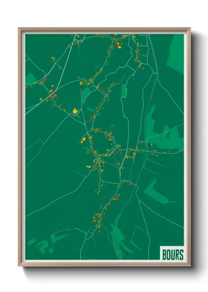 Une affiche de carte sur Bours