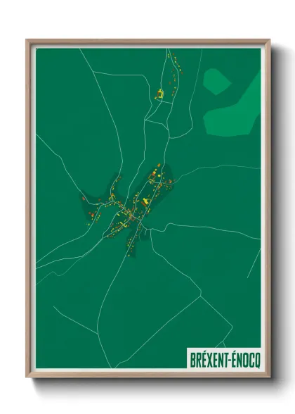 Une affiche de carte sur Bréxent-Énocq