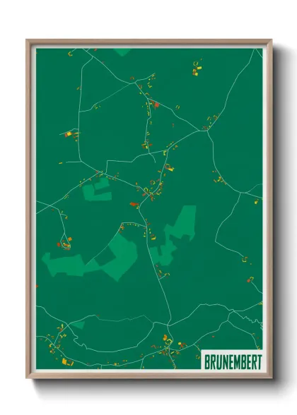 Une affiche de carte sur Brunembert