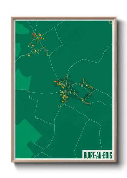 Une affiche de carte sur Buire-au-Bois