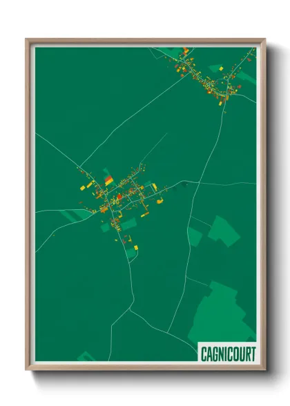Une affiche de carte sur Cagnicourt