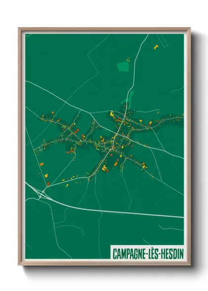 Une affiche de carte sur Campagne-lès-Hesdin