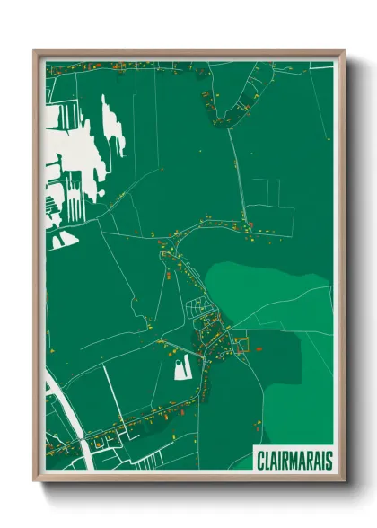 Une affiche de carte sur Clairmarais
