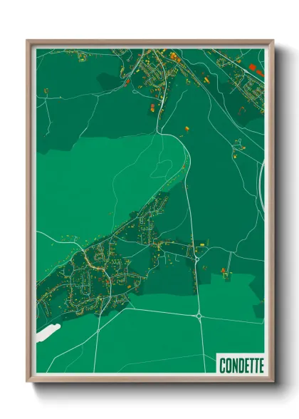 Une affiche de carte sur Condette