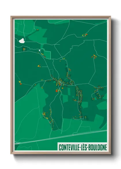 Une affiche de carte sur Conteville-lès-Boulogne