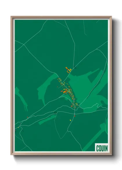 Une affiche de carte sur Couin